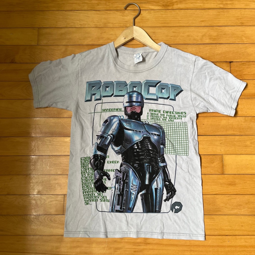 Caballero RoboCop Graphic T-Shirt Mens Small Gray Sci-Fi Movie Prime Directives